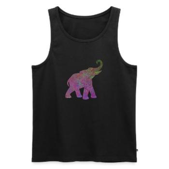 Yoga Yogi Elephant India Animal Welfare Energy Power - Men's Premium Organic Tank Top - black - Front - Michal (187cm)