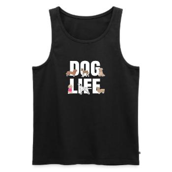 Déclaration de chiot animal préféré - Débardeur bio Premium Homme - noir - Devant - AI Model Male 178 light (178cm)