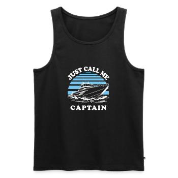 Appelez-moi capitaine | Bateau - Débardeur bio Premium Homme - noir - Devant - Michal (187cm)