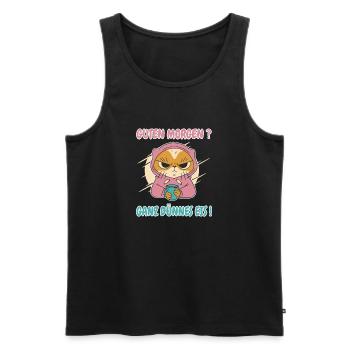 Guten Morgen Ganz dünnes Eis - Katze Frauen - Männer Premium Bio Tank Top - Schwarz - Vorne - Michal (187cm)