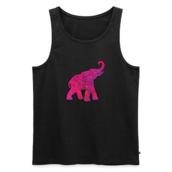 Yoga Pink Elephant Structure Meditation India Yogi - Men's Premium Organic Tank Top - black - Front - AI Model Male 178 light (178cm)