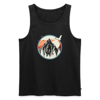 Alpine Circle Sunrise - Men's Premium Organic Tank Top - black - Front - AI Model Male 178 light (178cm)