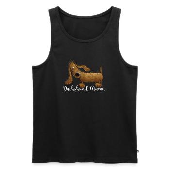 Dachshund Mama Pour la maîtresse teckel - Débardeur bio Premium Homme - noir - Devant - Michal (187cm)