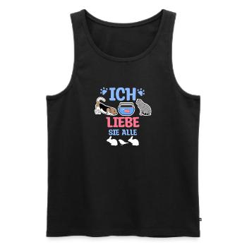 Haustiere Statement Hund Katze Maus Hase Fisch - Männer Premium Bio Tank Top - Schwarz - Vorne - Michal (187cm)