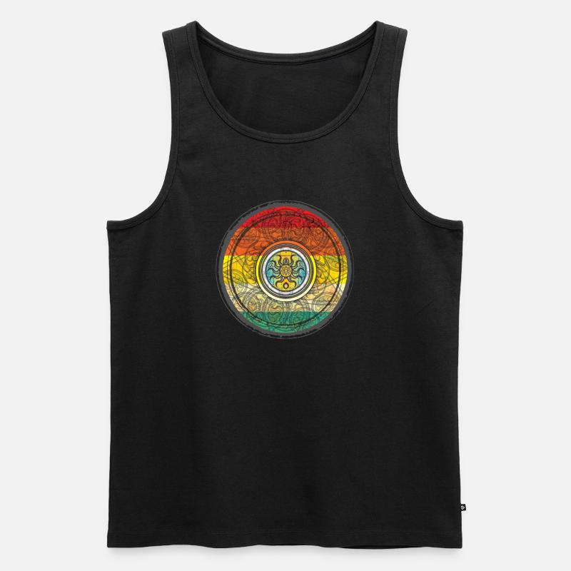 Kaleidoscopic Sun Pattern Context - Men's Premium Organic Tank Top - black