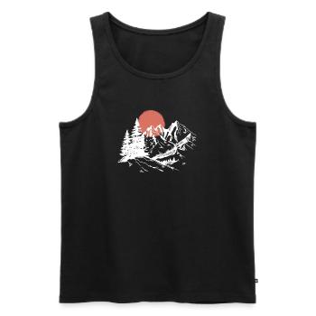 Mountain Sunset Silhouette - Men's Premium Organic Tank Top - black - Front - AI Model Male 178 light (178cm)