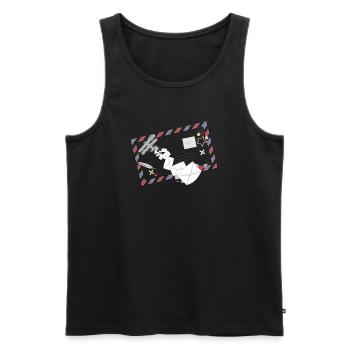 Airmail Frame with Letters & Mail Airplane Icon - Men's Premium Organic Tank Top - black - Front - AI Model Male 178 light (178cm)