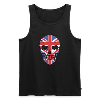 Skull with Union Jack Overlay - Men's Premium Organic Tank Top - black - Front - AI Model Male 178 light (178cm)