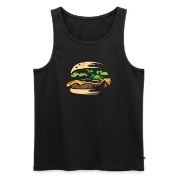 burgers délicieux nourriture bistrot maison sain - Débardeur bio Premium Homme - noir - Devant - Michal (187cm)