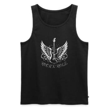 Rock 'n' Roll Guitar - Männer Premium Bio Tank Top - Schwarz - Vorne - AI Model Male 178 light (178cm)