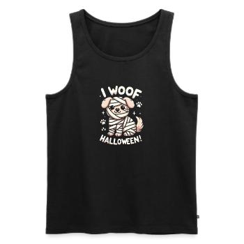 Halloween momies chien - Débardeur bio Premium Homme - noir - Devant - Michal (187cm)