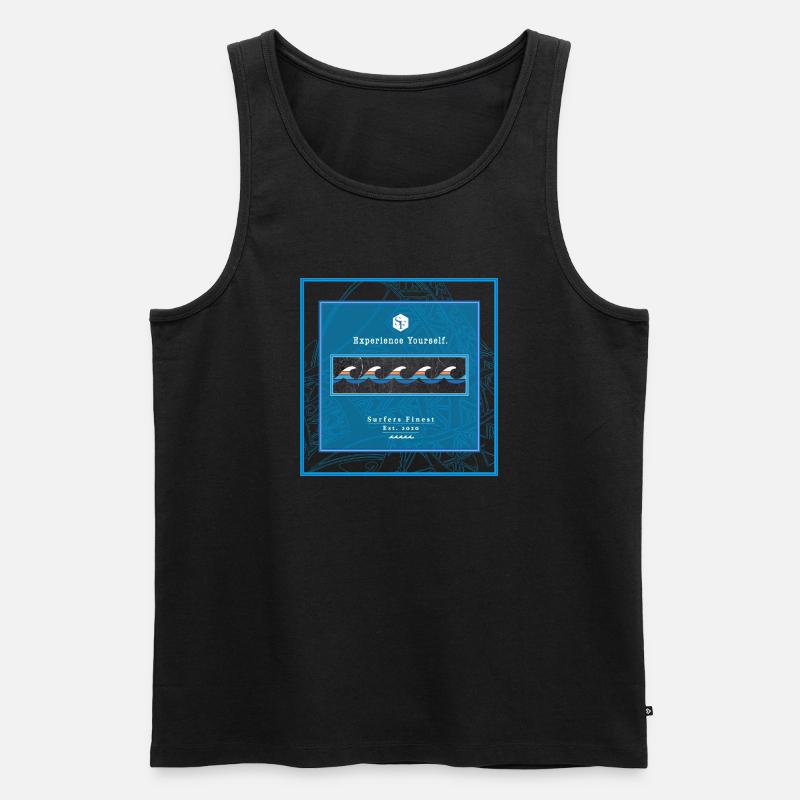 Surf Design Wellen Logo polynesisch - Männer Premium Bio Tank Top - Schwarz