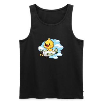 Cute Duck Aviator Design - Men's Premium Organic Tank Top - black - Front - Michal (187cm)