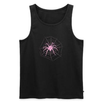 Spinne im Netz Halloween - Männer Premium Bio Tank Top - Schwarz - Vorne - AI Model Male 178 light (178cm)