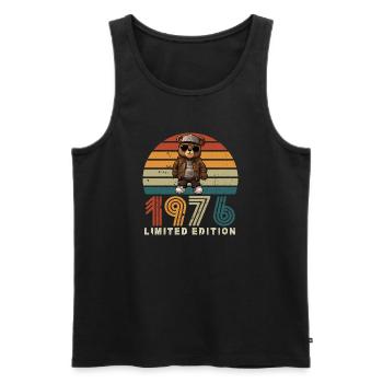 1976 Limited Edition Birthday Year Vintage - Men's Premium Organic Tank Top - black - Front - AI Model Male 178 light (178cm)