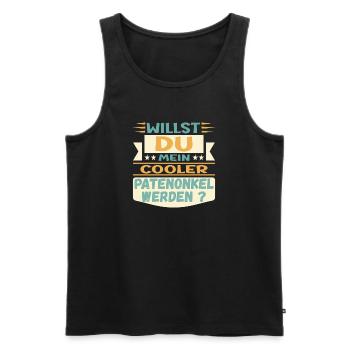 PATENONKEL WERDEN - ONKEL TAUFE PATE - Männer Premium Bio Tank Top - Schwarz - Vorne - AI Model Male 178 light (178cm)