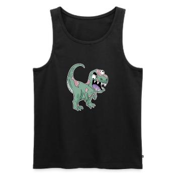 Dinosaur Zombie Creepy - Men's Premium Organic Tank Top - black - Front - Michal (187cm)
