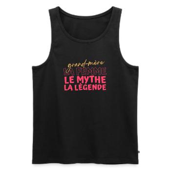 Grand-mère: Femme Mythe Légende - Débardeur bio Premium Homme - noir - Devant - AI Model Male 178 light (178cm)