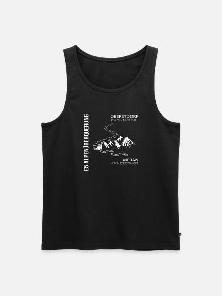 E5 Alpenüberquerung - Männer Premium Bio Tank Top - Schwarz
