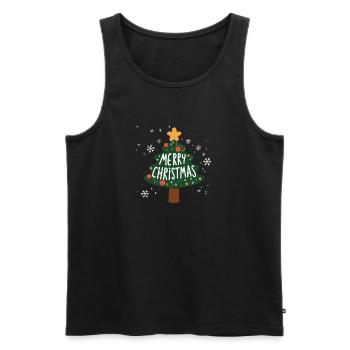 Merry Christmas Weihnachts Design Tannenbaum Neu - Männer Premium Bio Tank Top - Schwarz - Vorne - Michal (187cm)