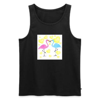 Verliebte Flamingos - Männer Premium Bio Tank Top - Schwarz - Vorne - Michal (187cm)