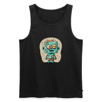 Niedlicher Zombie mit quadratischem Kopf - Männer Premium Bio Tank Top - Schwarz - Vorne - AI Model Male 178 light (178cm)