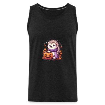 Igel Halloween - Männer Premium Bio Tank Top - Anthrazit - Vorne - Alexander (188cm)