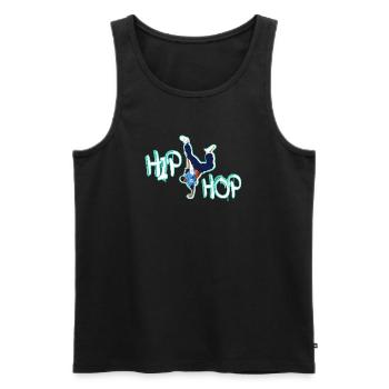 HIP HOP - Débardeur bio Premium Homme - noir - Devant - AI Model Male 178 light (178cm)