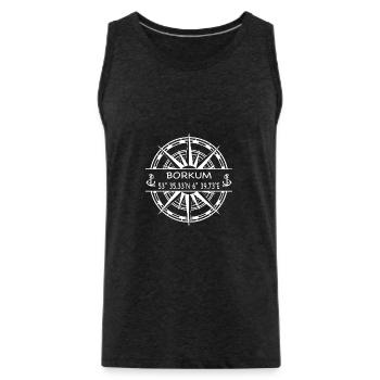 Borkum - Männer Premium Bio Tank Top - Anthrazit - Vorne - Alexander (188cm)