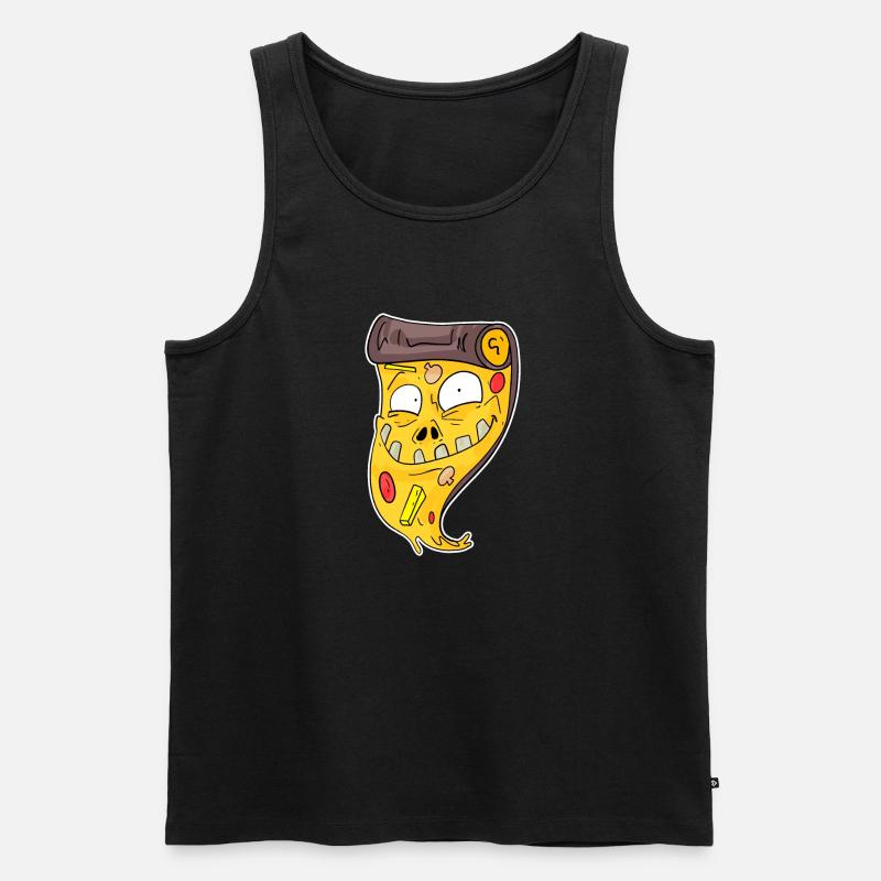 Pizza Zombie - Männer Premium Bio Tank Top - Schwarz
