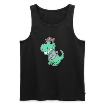 Dinosaure Pirate pour les enfants - Débardeur bio Premium Homme - noir - Devant - Michal (187cm)