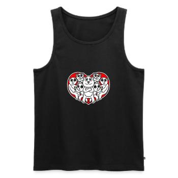 Heart Bear Love Romantic - Men's Premium Organic Tank Top - black - Front - AI Model Male 178 light (178cm)