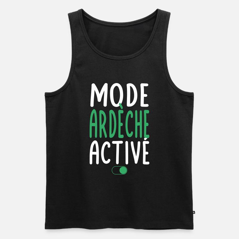 Mode Ardèche Activé - Idée Cadeau - Débardeur bio Premium Homme - noir