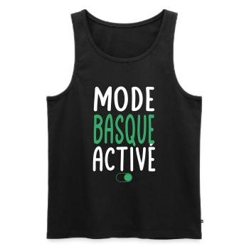Mode Basque Activé - Idée Cadeau - Débardeur bio Premium Homme - noir - Devant - Michal (187cm)