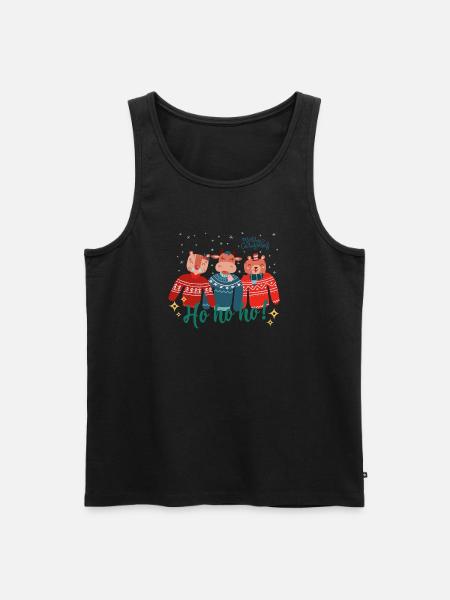 Hässlicher Weihnachtspullover - Frohe Weihnachten - Männer Premium Bio Tank Top - Schwarz