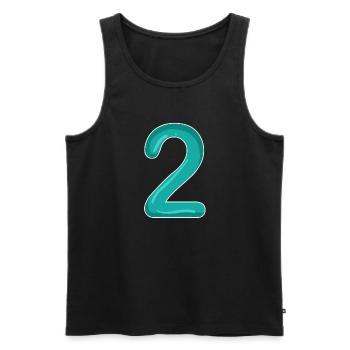 2 - Number - Number Two - Men's Premium Organic Tank Top - black - Front - AI Model Male 178 light (178cm)