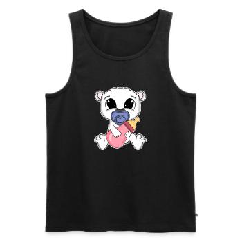 Bébé ours - Débardeur bio Premium Homme - noir - Devant - Michal (187cm)