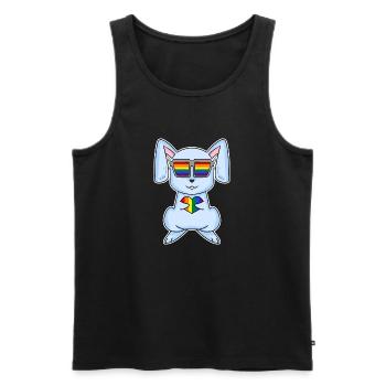 Hase Weihnachtlich Regenbogen Farbenbroh - Männer Premium Bio Tank Top - Schwarz - Vorne - AI Model Male 178 light (178cm)