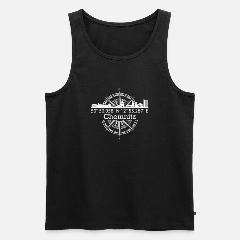 Skyline Chemnitz - Männer Premium Bio Tank Top - Schwarz
