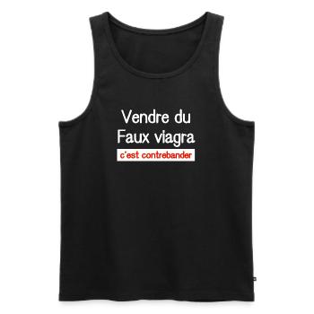 Humour Viagra Fausse Vente T-shirt - Débardeur bio Premium Homme - noir - Devant - Michal (187cm)