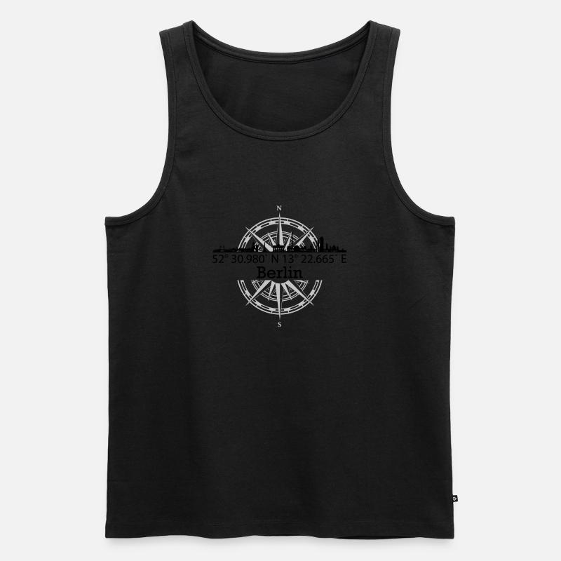 Skyline Berlin - Männer Premium Bio Tank Top - Schwarz