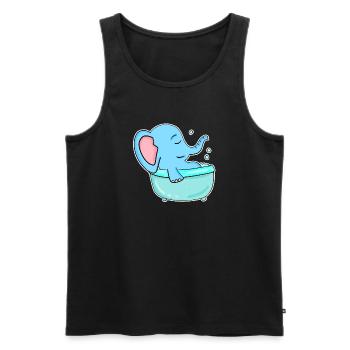 Baignoire Elephant - Débardeur bio Premium Homme - noir - Devant - Michal (187cm)