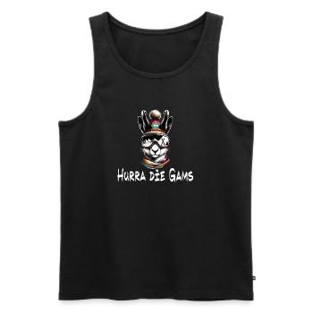 hurra die gams apres ski schifahren winter - Männer Premium Bio Tank Top - Schwarz - Vorne - AI Model Male 178 light (178cm)