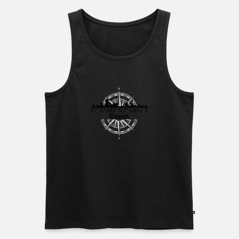 Skyline Essen - Männer Premium Bio Tank Top - Schwarz