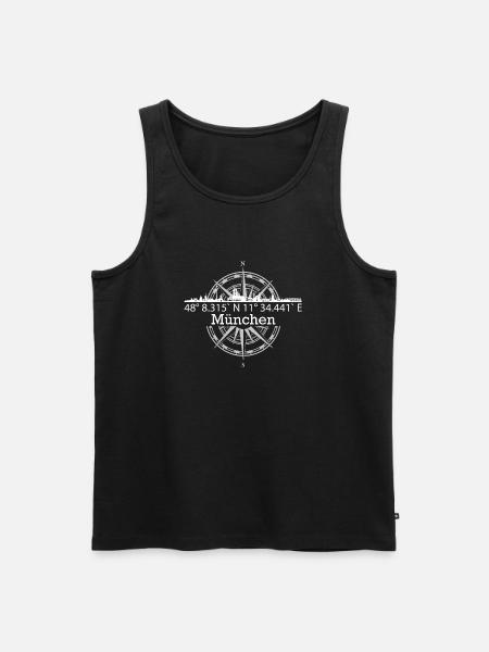 Skyline München - Männer Premium Bio Tank Top - Schwarz