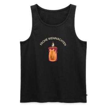 frohe weihnachten kerze Schein Illustration Symbol - Männer Premium Bio Tank Top - Schwarz - Vorne - AI Model Male 178 light (178cm)