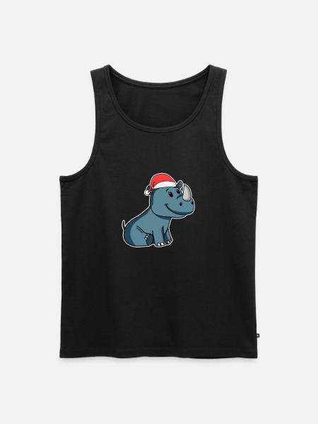 Rhinoceros Christmas - Men's Premium Organic Tank Top - black