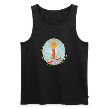 red christmas candle for christmas in frame - Men's Premium Organic Tank Top - black - Front - AI Model Male 178 light (178cm)