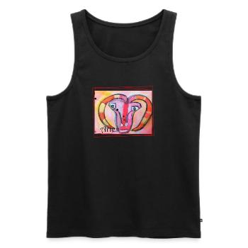 Aries Rainbow Celestial Art - Men's Premium Organic Tank Top - black - Front - AI Model Male 178 light (178cm)