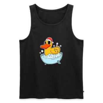 Canard en caoutchouc Noël - Débardeur bio Premium Homme - noir - Devant - AI Model Male 178 light (178cm)